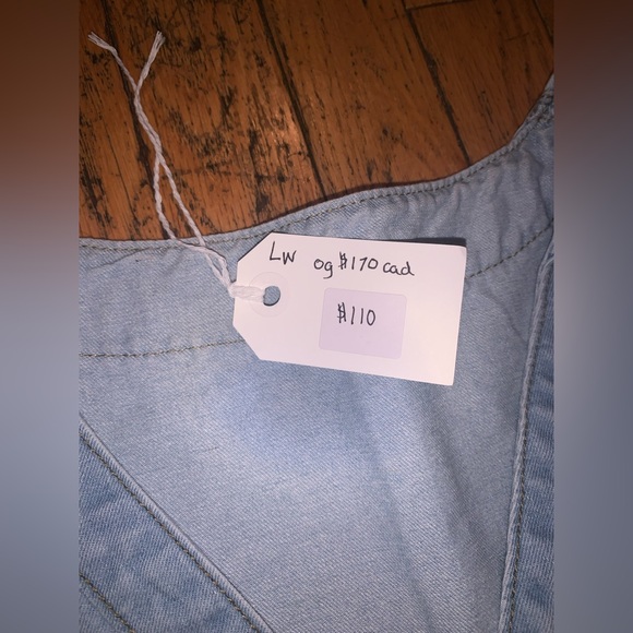 NWT Vintage Gap Banana republic light blue Denim Dress womens large - Picture 4 of 11